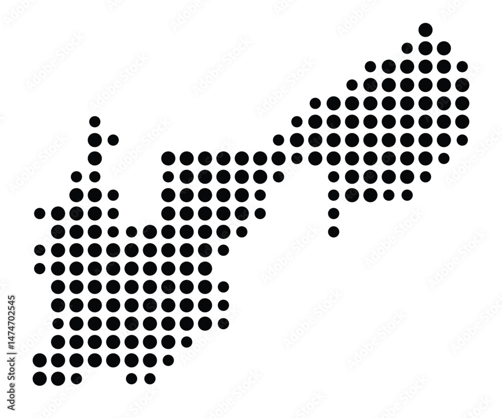 Symbol Map of the city Schopfheim (Baden-Württemberg, Germany) showing the city with a pattern of just a few black dots Symbol Map of the city Schopfheim (Baden-Württemberg, Germany) showing the city with a pattern of just a few black dots