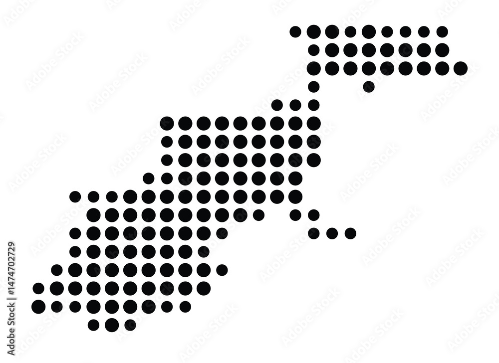 Symbol Map of the city Schramberg (Baden-Württemberg, Germany) showing the city with a pattern of just a few black dots Symbol Map of the city Schramberg (Baden-Württemberg, Germany) showing the city with a pattern of just a few black dots