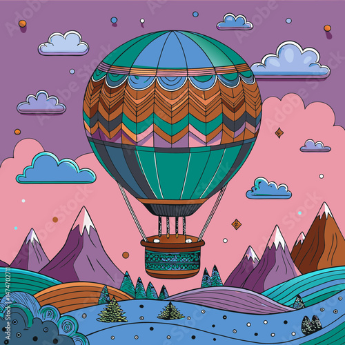 hot air balloon flying in the sky