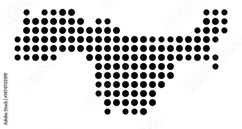 Symbol Map of the city Steinheim an der Murr (Baden-Württemberg, Germany) showing the city with a pattern of just a few black dots