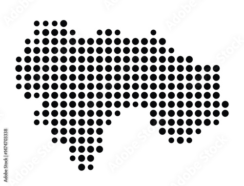 Symbol Map of the city Sulz am Neckar (Baden-Württemberg, Germany) showing the city with a pattern of just a few black dots