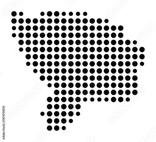 Symbol Map of the city Weilheim an der Teck (Baden-Württemberg, Germany) showing the city with a pattern of just a few black dots