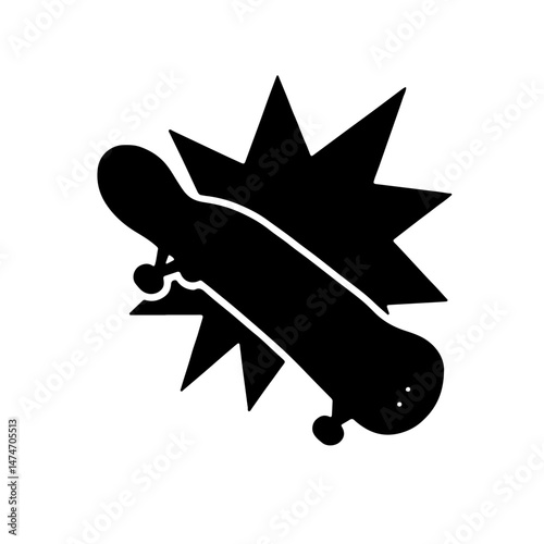 Skateboard Trick Silhouette Vector Set"
