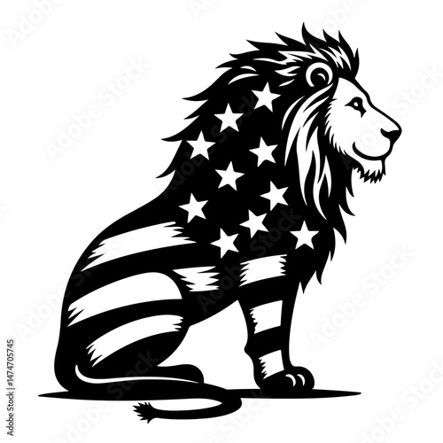 "Royal Heraldic Lion Silhouette Vector"