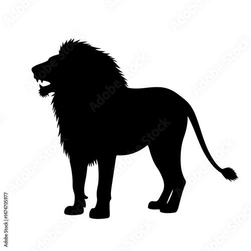 "Royal Heraldic Lion Silhouette Vector"