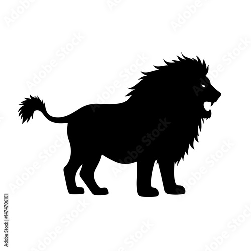 "Royal Heraldic Lion Silhouette Vector"