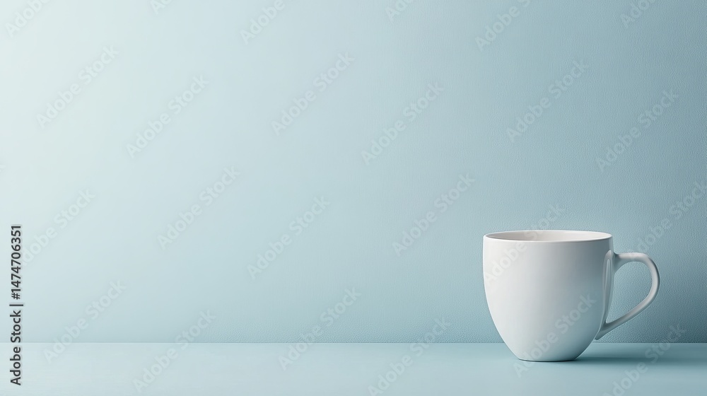 Obraz premium Elegant ceramic cup on soft background showcasing coffee and tea drink styles in minimalist environment
