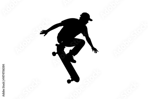 Skateboard Trick Silhouette Vector Set"