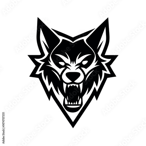           Minimalist Fierce hyena logo vector illustration.
