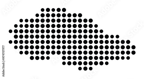 Symbol Map of the city Gilching (Bayern, Germany) showing the city with a pattern of just a few black dots