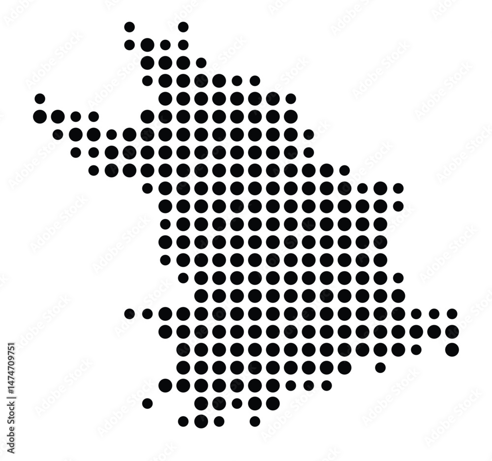 Symbol Map of the city Lauingen (Donau) (Bayern, Germany) showing the city with a pattern of just a few black dots Symbol Map of the city Lauingen (Donau) (Bayern, Germany) showing the city with a pattern of just a few black dots