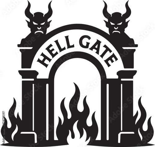 Mysterious Hell Gate Silhouette Artwork