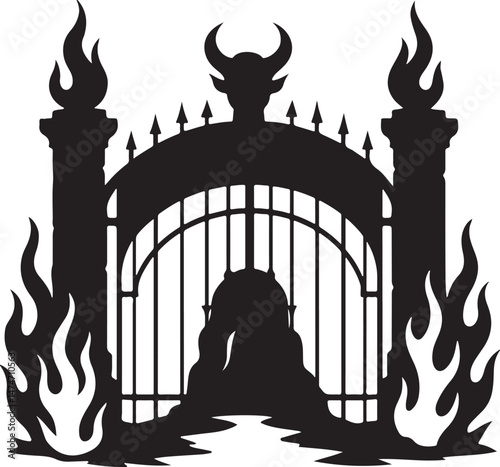 Hell Gate Vector Silhouette Illustration
