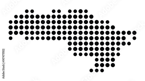 Symbol Map of the city Neustadt a.d.Aisch (Bayern, Germany) showing the city with a pattern of just a few black dots