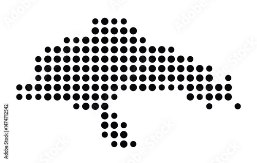 Symbol Map of the city Röthenbach a.d.Pegnitz (Bayern, Germany) showing the city with a pattern of just a few black dots