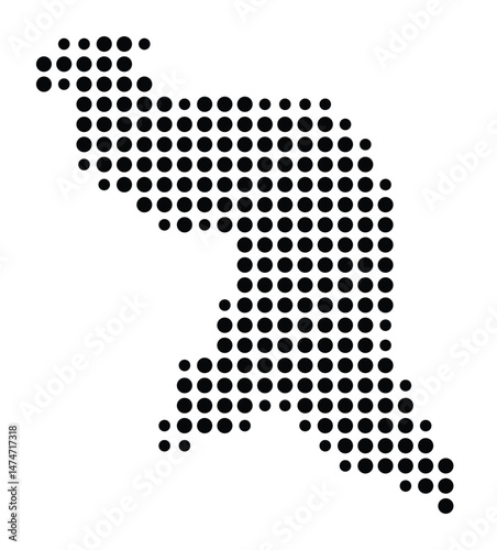Symbol Map of the city Panketal (Brandenburg, Germany) showing the city with a pattern of just a few black dots