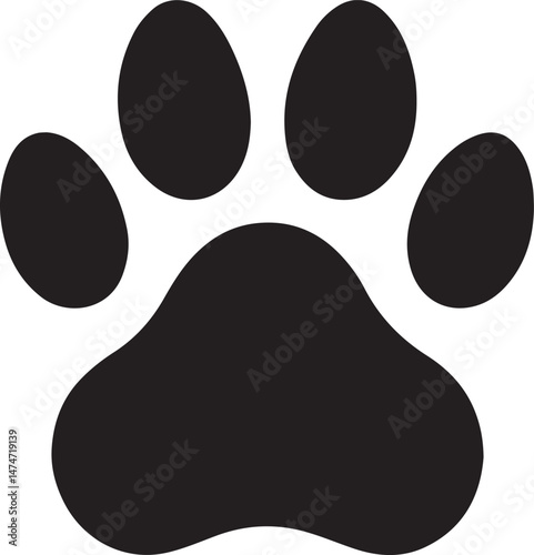 Dog Paw Silhouette Vector Icon