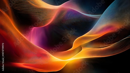Abstract design with vibrant color blends and flowing lines.