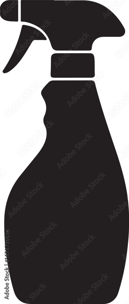 Cleaning Spray Bottle Silhouette Illustration Cleaning Spray Bottle Silhouette Illustration