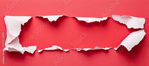 Wallpaper Mural Ripped White Paper on Red Background Torontodigital.ca