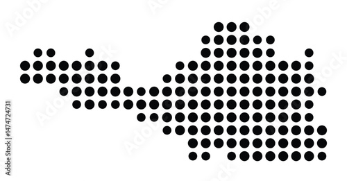 Symbol Map of the city Schmalkalden (Thüringen, Germany) showing the city with a pattern of just a few black dots
