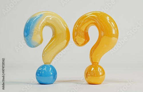 Two vibrant question marks