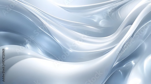 Abstract design with flowing, liquid forms.