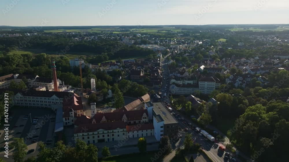 Aerial drone view of the 'Alte Mine' Faber-Castell in Nuremberg, Germany. Aerial drone view of the 'Alte Mine' Faber-Castell in Nuremberg, Germany.