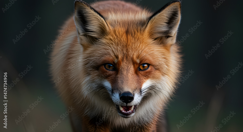 Obraz premium Majestic Red Fox Portrait: A Captivating Wildlife Image