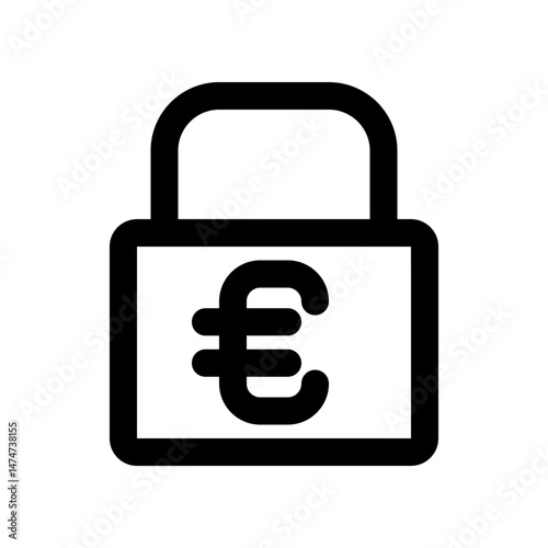 Secure Euro Currency Icon for Finance and Protection Concepts