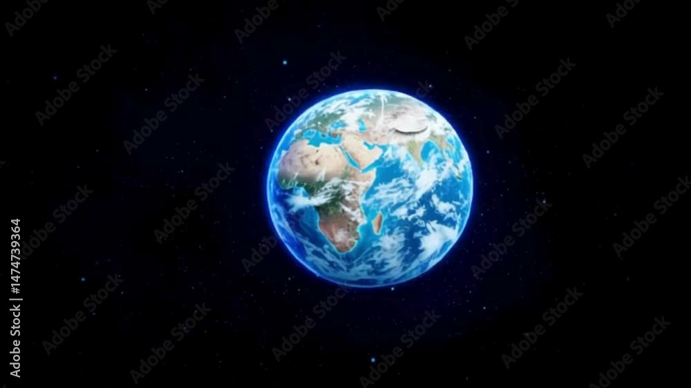 A cinematic view of the Earth with clouds and a backdrop of space A cinematic view of the Earth with clouds and a backdrop of space