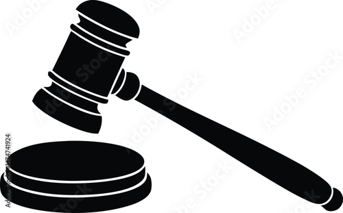 Judge gavel silhouette vector
