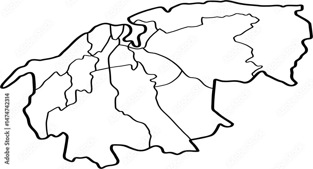 freehand drawing of Havana city map.