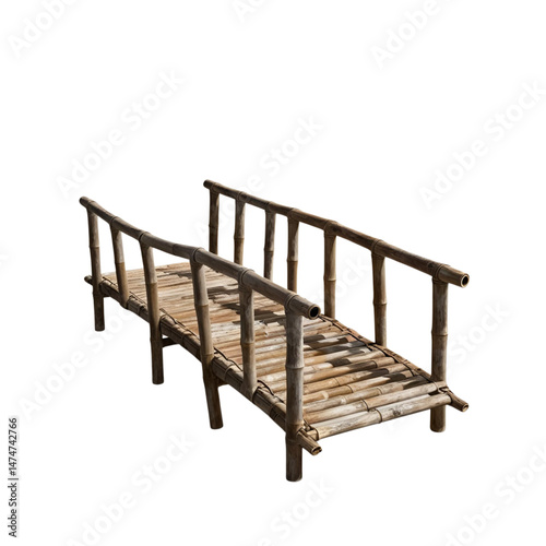 wooden swing isolated on white background