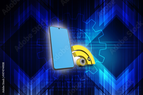 3d illustration Transmitter mobile WiFi
