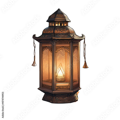old lantern on a white background