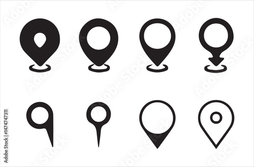 Free Download Location icon set. Map pin. gps. place marker. GPS location symbol collection. Set of map pin location icons, Victor illustration Eps 10. - GFXLoad
