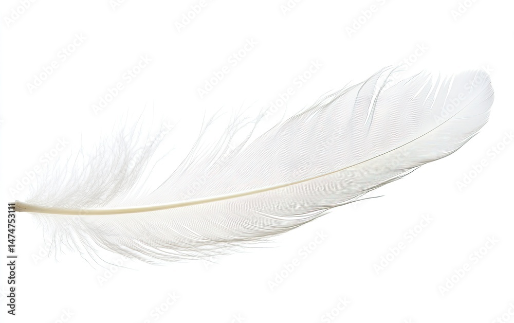 Obraz premium Single, pristine white feather