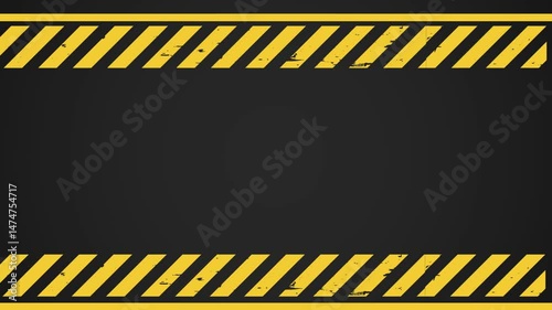 Horizontal Caution Wall Background Loop, yellow tape signs Admittance progress security warning zone sign. Beware cross, video ilustration
