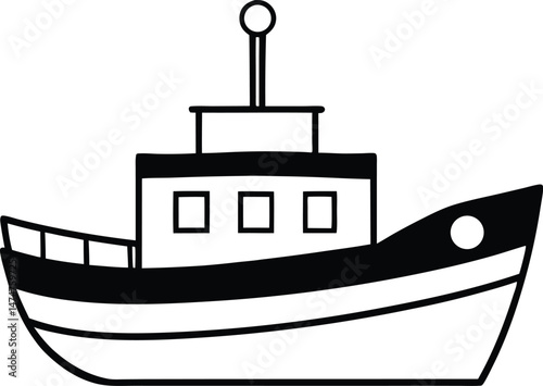 vector illustration of a tugboat