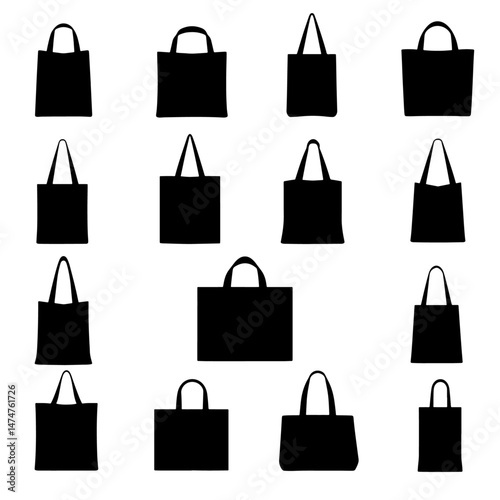 Black and white sillhouette of a fashion bag isolated white background