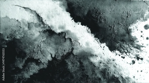 Fototapeta Naklejka Na Ścianę i Meble -  watercolor background art abstract surface grey watercolor painting textured design on white paper background banner backdrop template poster wallpaper