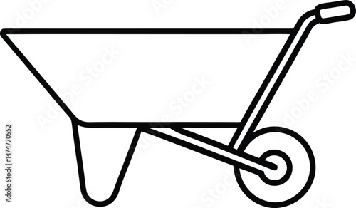 wheelbarrow on white background