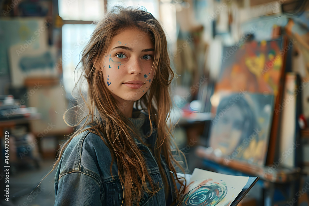 Young artist studio portrait. Young artist studio portrait.