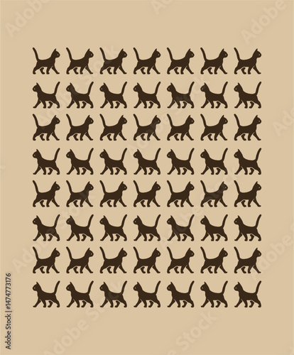seamless cat brown pattern