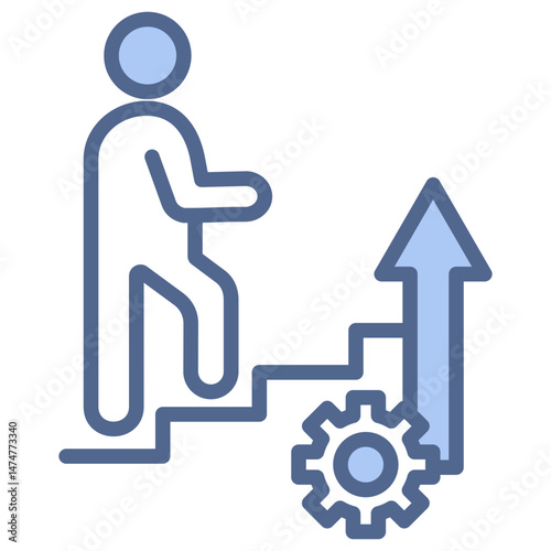 Upskilling Blue Icon