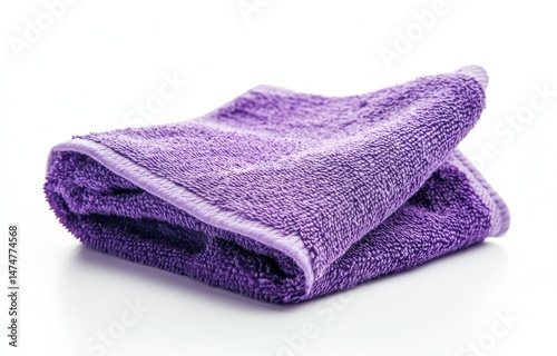 Folded purple microfiber towel