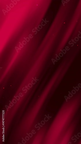 Red Abstract Background with Smooth Wavy Lines and Subtle Glitter.Vertical Animation Background.