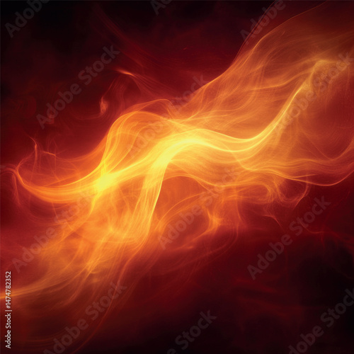image of an orange background in the form of fire waves on a black background, abstraction
