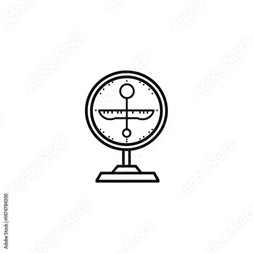 A simplistic divination tool in line art stands against a transparent backdrop here